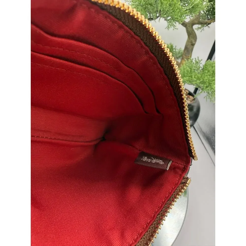 Coach Corner Zip Wristlet in Signature Canvas with Rainbow